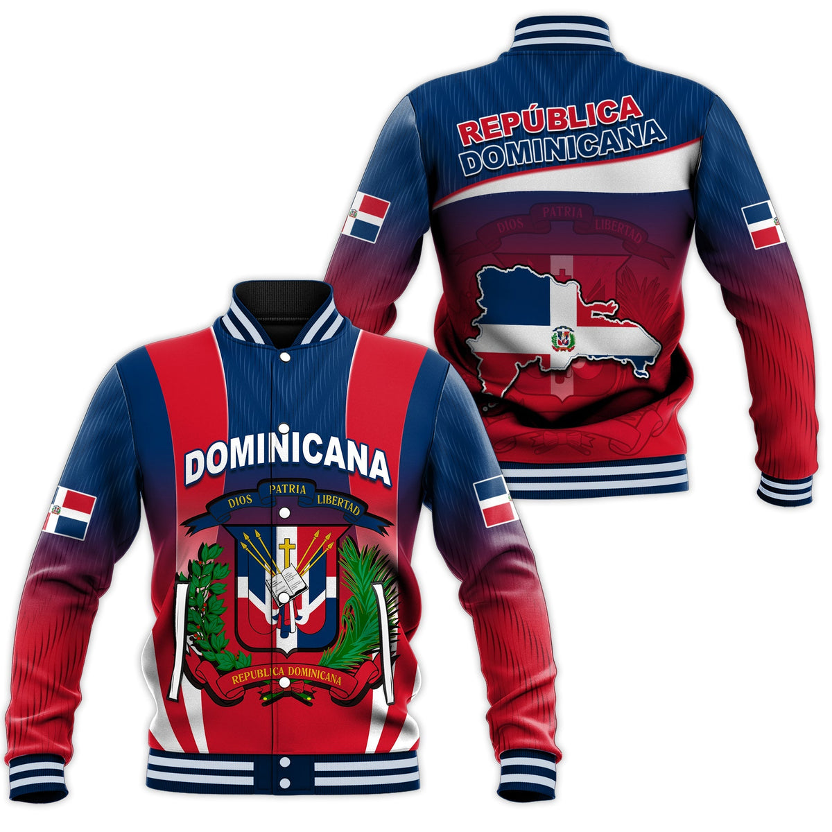 Dominican Republic Baseball Jacket Dominicana Style Sporty LT13 - Wonder Print Shop
