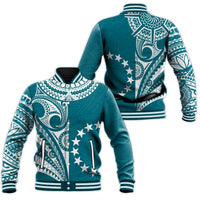 Cook Islands Tatau Baseball Jacket Symbolize Passion Stars Version Blue LT13 - Wonder Print Shop