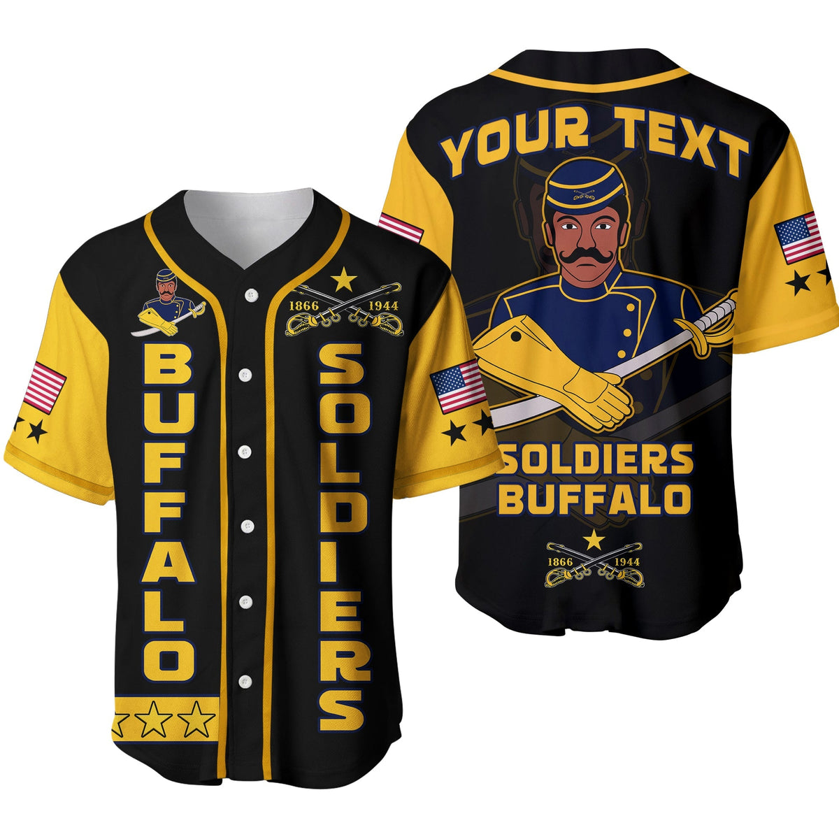 (Custom Personalised) Buffalo Soldiers Baseball Jersey BSMC Club Adore Motorcycle Ver.02 LT13 - Wonder Print Shop