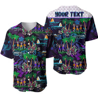Custom Personalised Hawaii Skeleton Dancing Baseball Jersey Halloween Hawaiian Turtle LT13 - Wonder Print Shop
