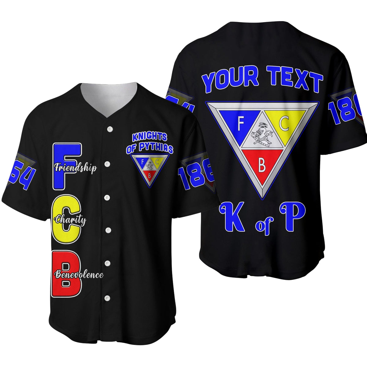 (Custom Personalise) Knights of Pythias Baseball Jersey Since 1864 Simple Style Ver.01 LT13 - Wonder Print Shop