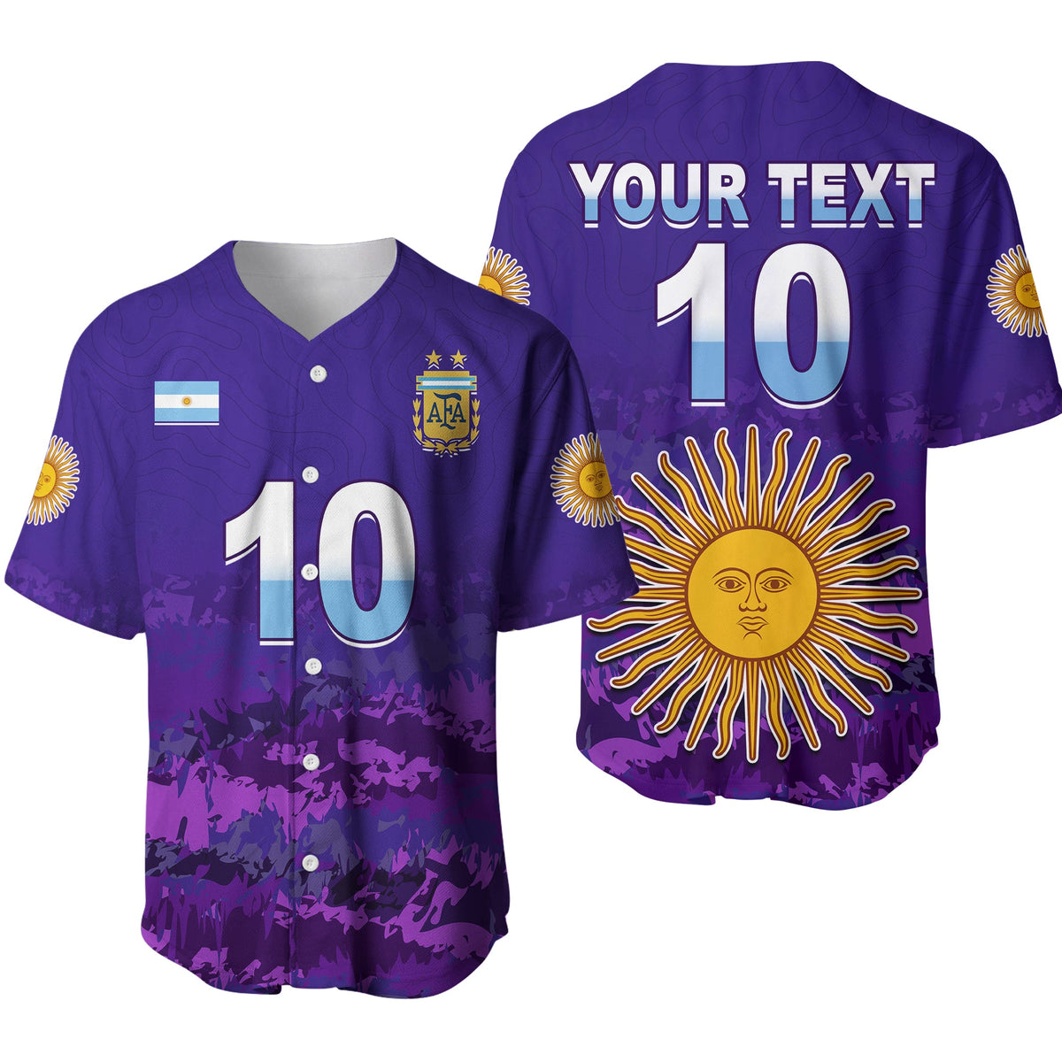 (Custom Text and Number) Argentina Football Baseball Jersey Go Champions La Albiceleste LT13 - Wonder Print Shop