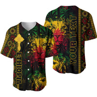 (Custom Personalised) Ethiopia Lion Reggae Baseball Jersey Ethiopian Cross LT13 - Wonder Print Shop