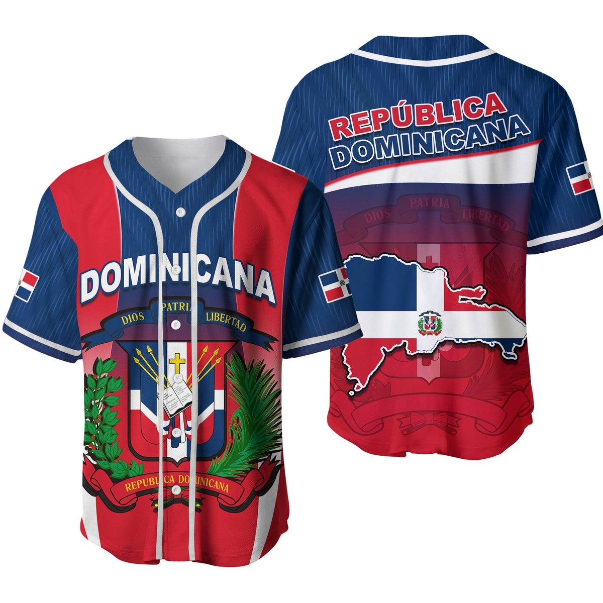 Dominican Republic Baseball Jersey Dominicana Style Sporty Ver.02 LT13 - Wonder Print Shop