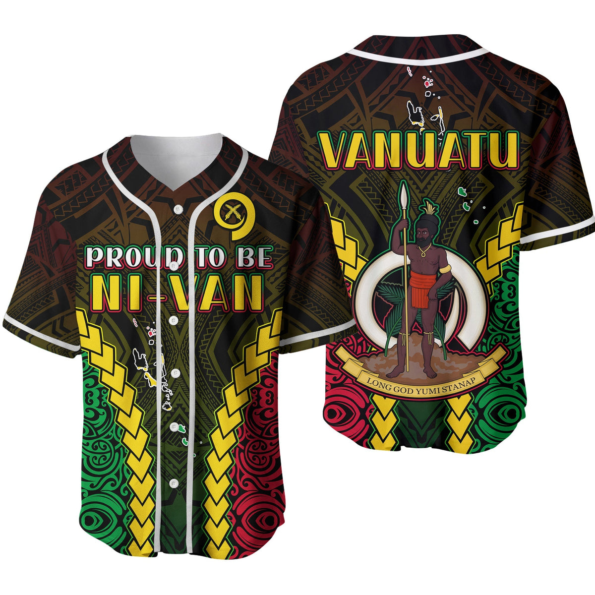 Vanuatu Indigenous Baseball Jersey Proud To Be Ni Vanuatu Polynesian Pattern Ver.02 LT13 - Wonder Print Shop