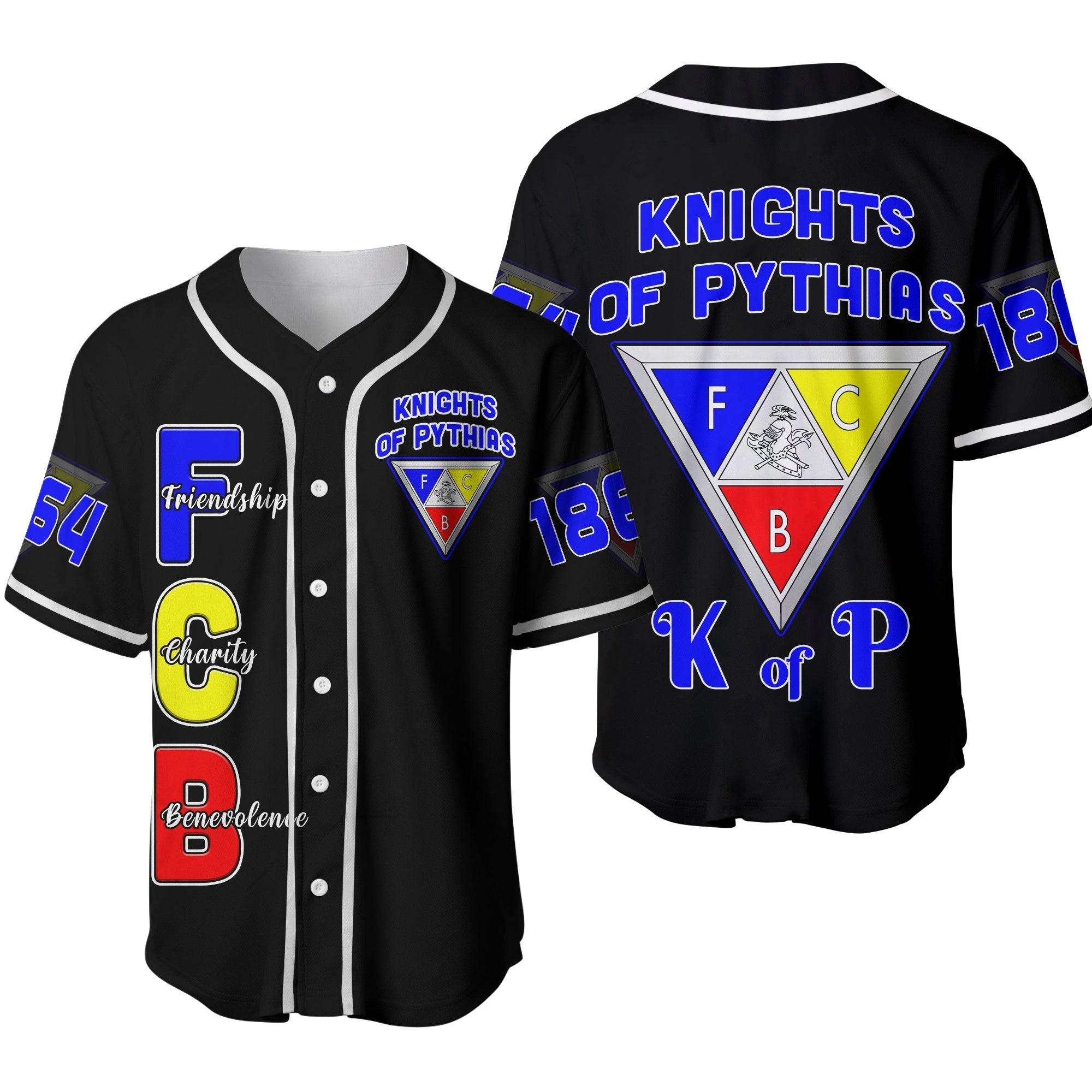 Knights of Pythias Baseball Jersey Since 1864 Simple Style Ver.02 LT13 - Wonder Print Shop