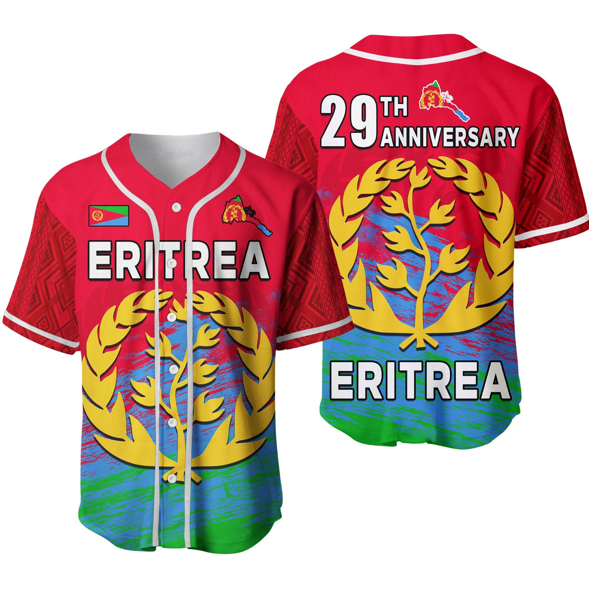 Eritrea Baseball Jersey Eritrean Independence Day Ver.02 LT13 - Wonder Print Shop