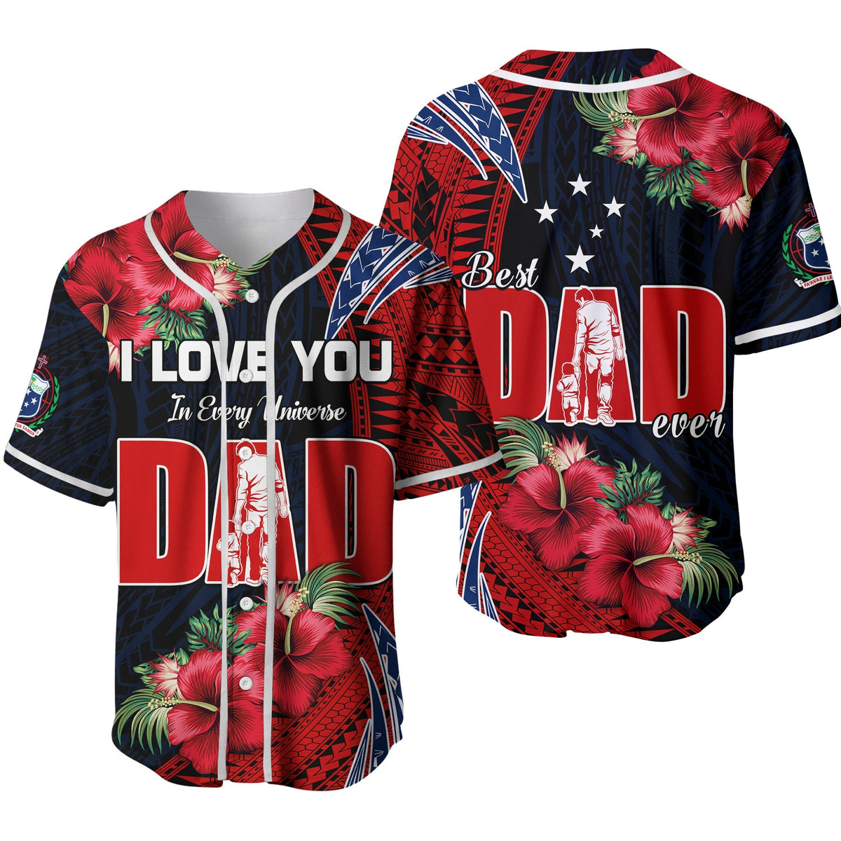 Samoa Fathers Day Baseball Jersey Polynesian Best Dad Ever Ver.02 LT13 - Wonder Print Shop