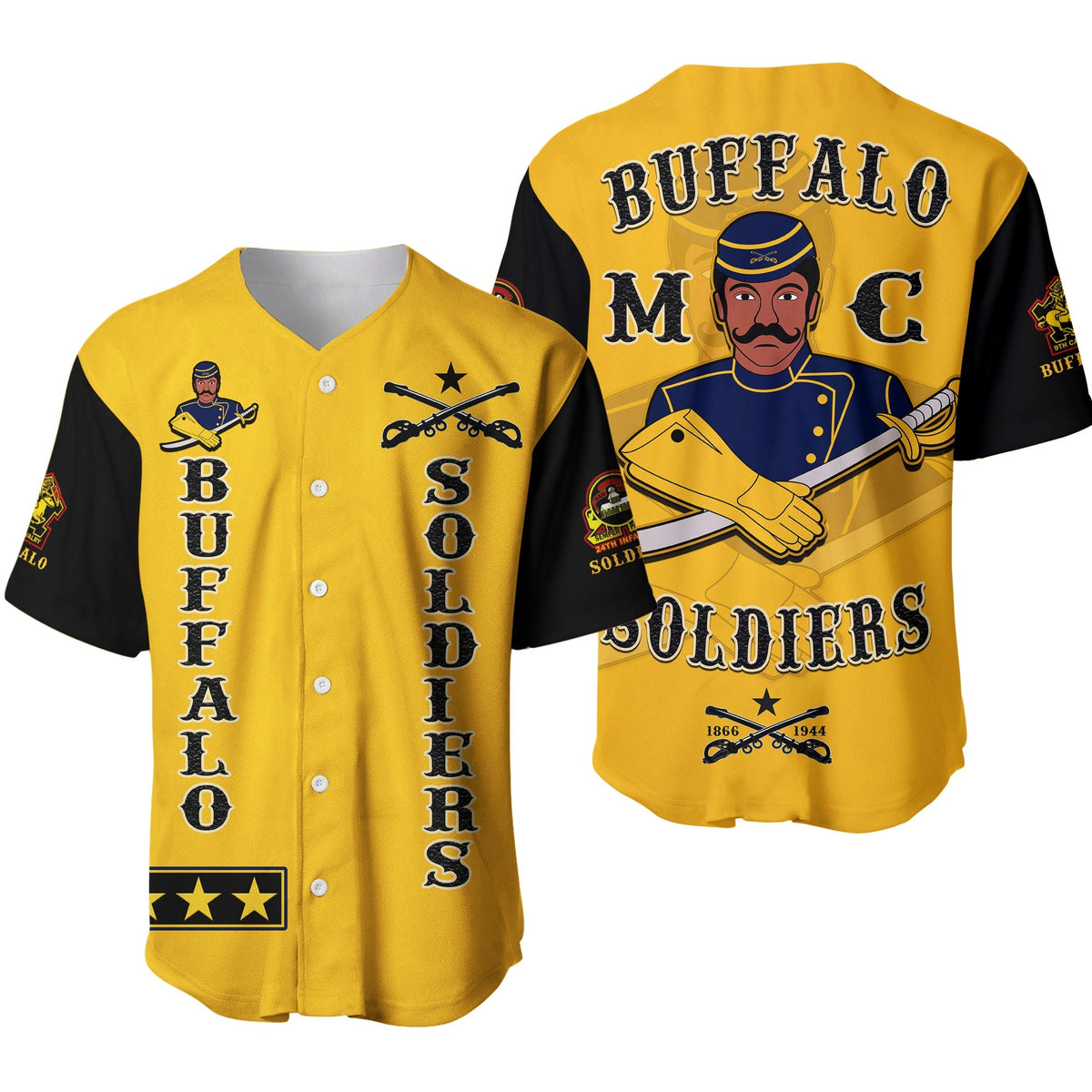 Buffalo Soldiers Baseball Jersey Motorcycle BSMC Club Ver.01 LT13 - Wonder Print Shop