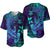 Custom Personalised Polynesian Baseball Jersey Purple Paradise Hawaiian Tribal Hammerhead Shark - Wonder Print Shop