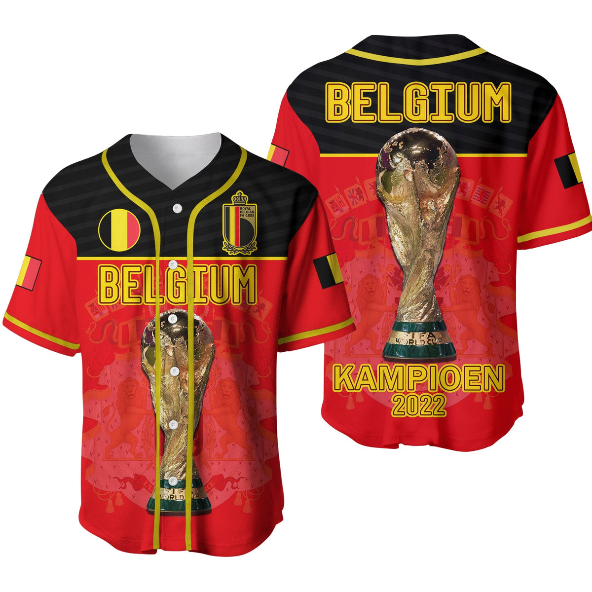 Belgium Football 2022 Baseball Jersey De Rode Duivels Sporty Style Ver.02 - Wonder Print Shop