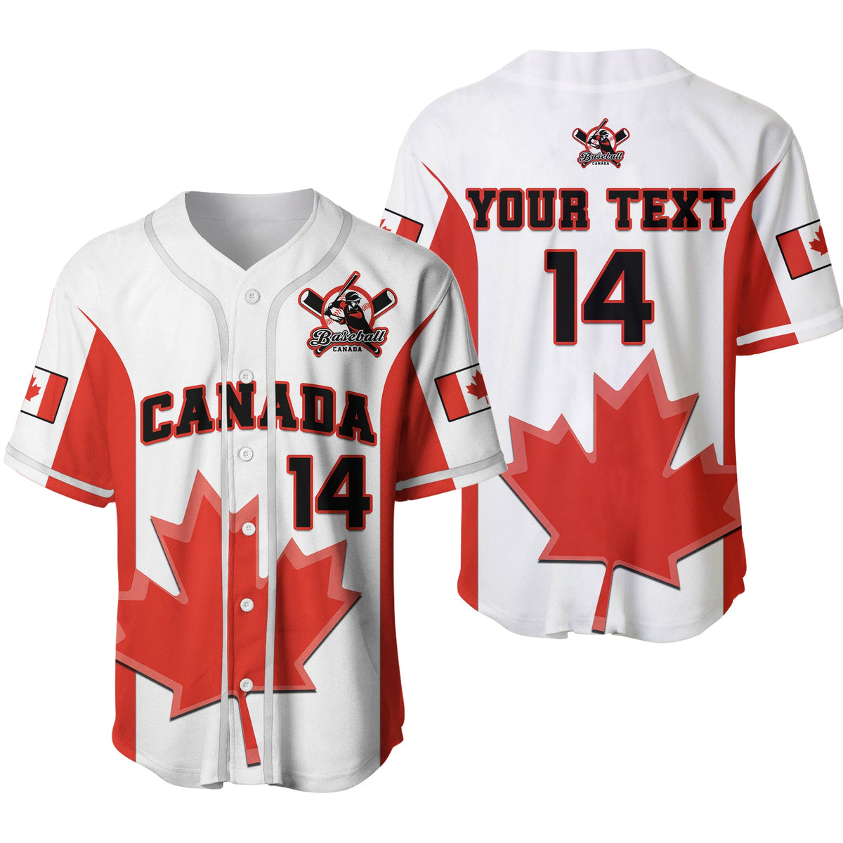 (Custom Text And Number) Canada Baseball 2023 Baseball Jersey Canadian Maple Leaf Sporty Ver.02 - Wonder Print Shop
