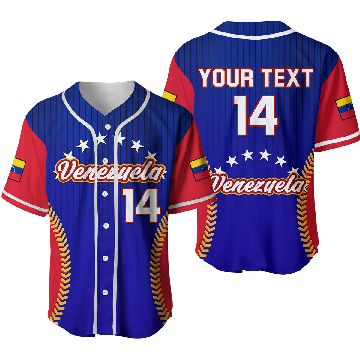 (Custom Text And Number) Venezuela 2023 Baseball Jersey Baseball Sporty Version Ver.02 - Wonder Print Shop