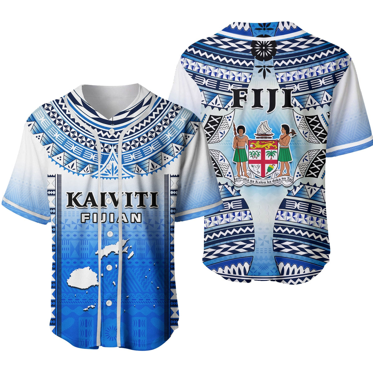 Fiji Baseball Jersey Kaiviti Fijian Special Tapa Pattern Ver.02 - Wonder Print Shop