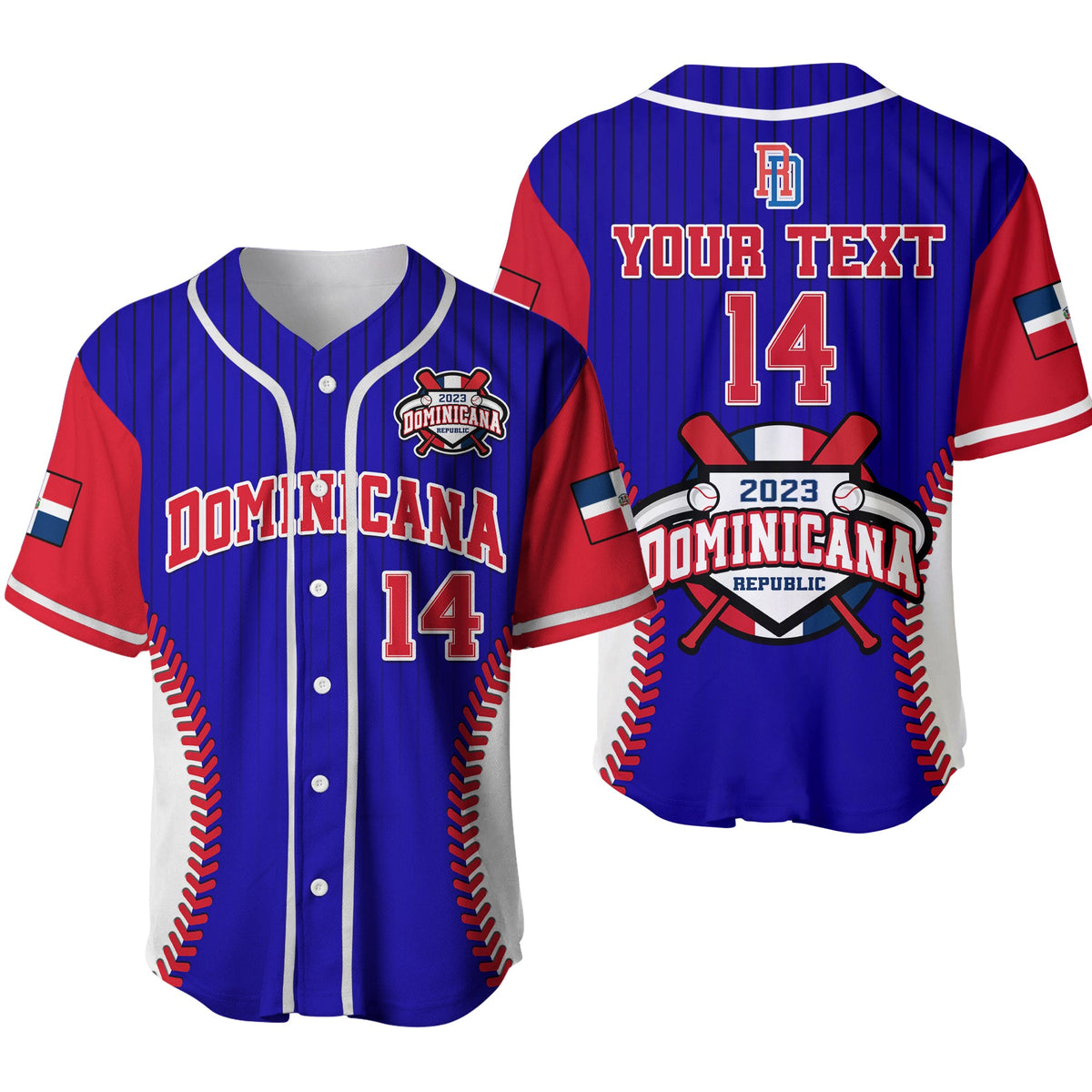 (Custom Text And Number) Dominican Republic Baseball 2023 Baseball Jersey Version Blue Ver.02 - Wonder Print Shop