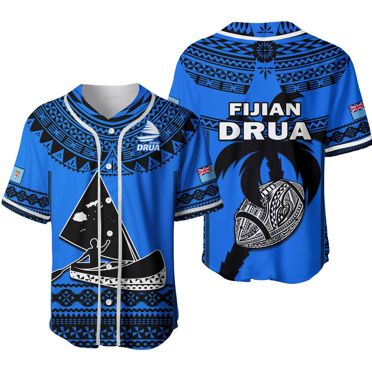 Fiji Rugby Baseball Jersey Fijian Drua Super Polynesian Special Tapa Pattern Ver.02 - Wonder Print Shop