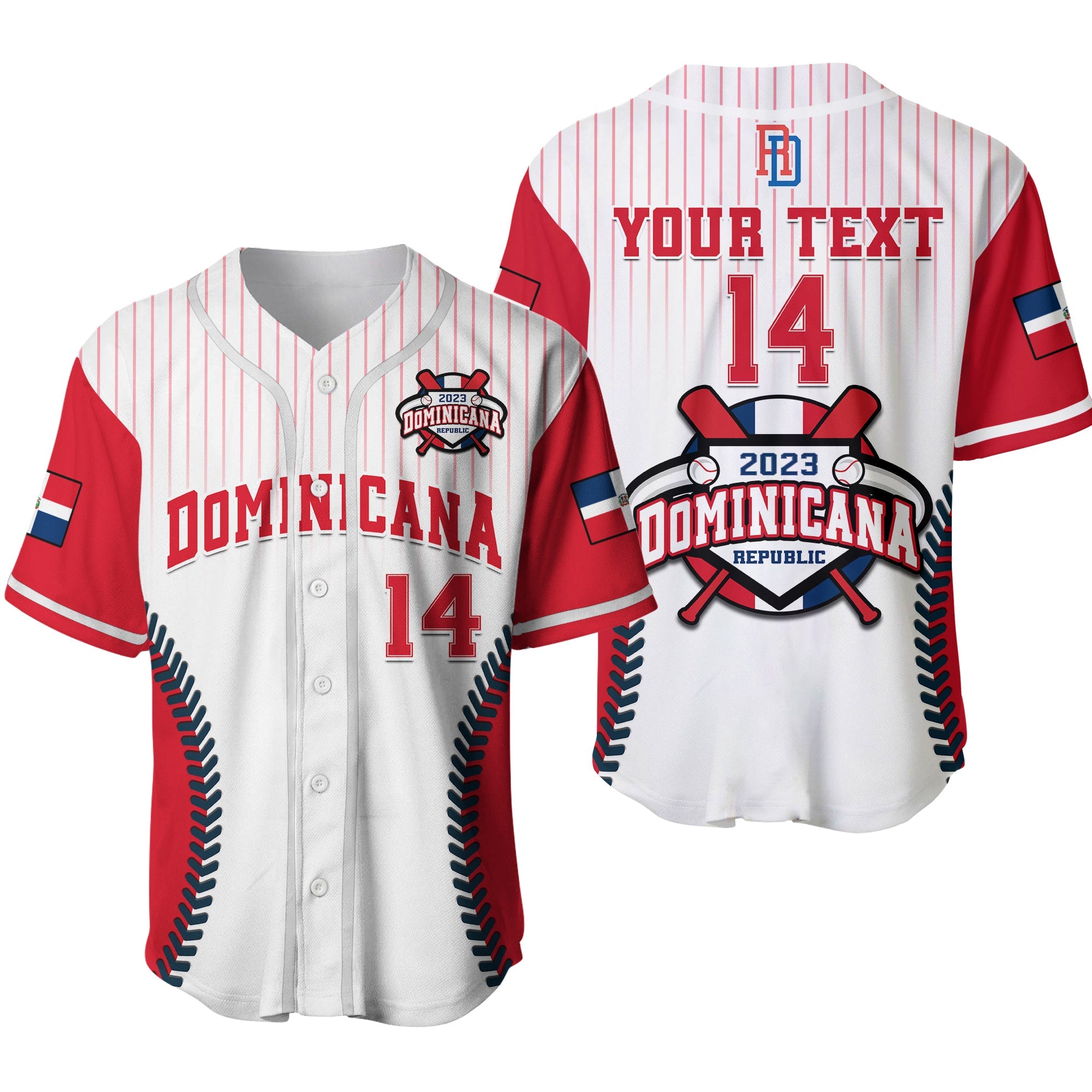 (Custom Text And Number) Dominican Republic Baseball 2023 Baseball Jersey Version White Ver.02 - Wonder Print Shop