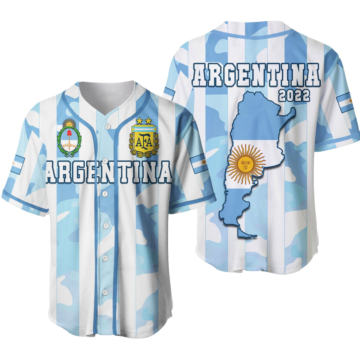 Argentina Football Baseball Jersey AFA Champions 2022 Sporty Style Ver.02 - Wonder Print Shop