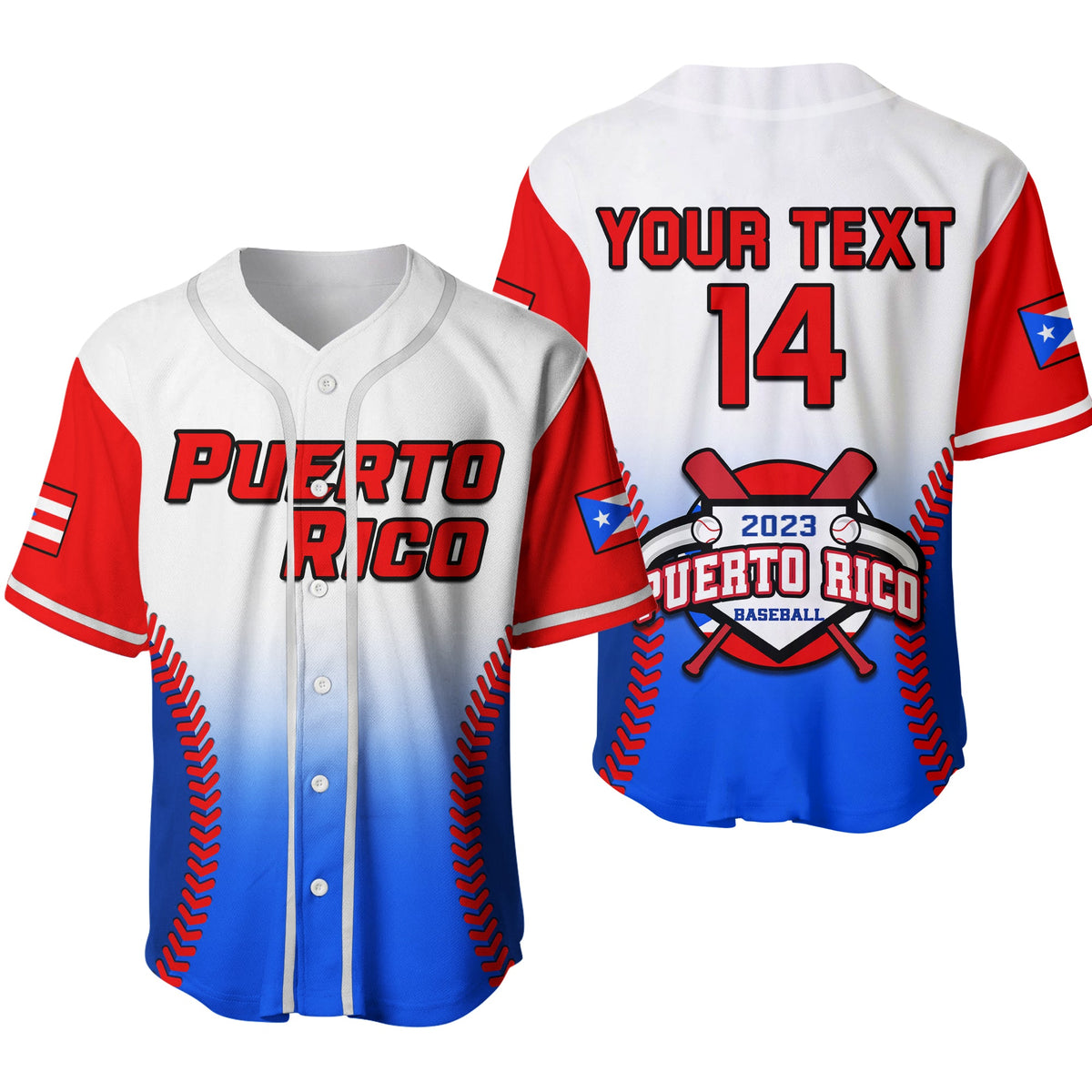 (Custom Text And Number) Puerto Rico 2023 Baseball Jersey Baseball Sporty Version Ver.02 - Wonder Print Shop