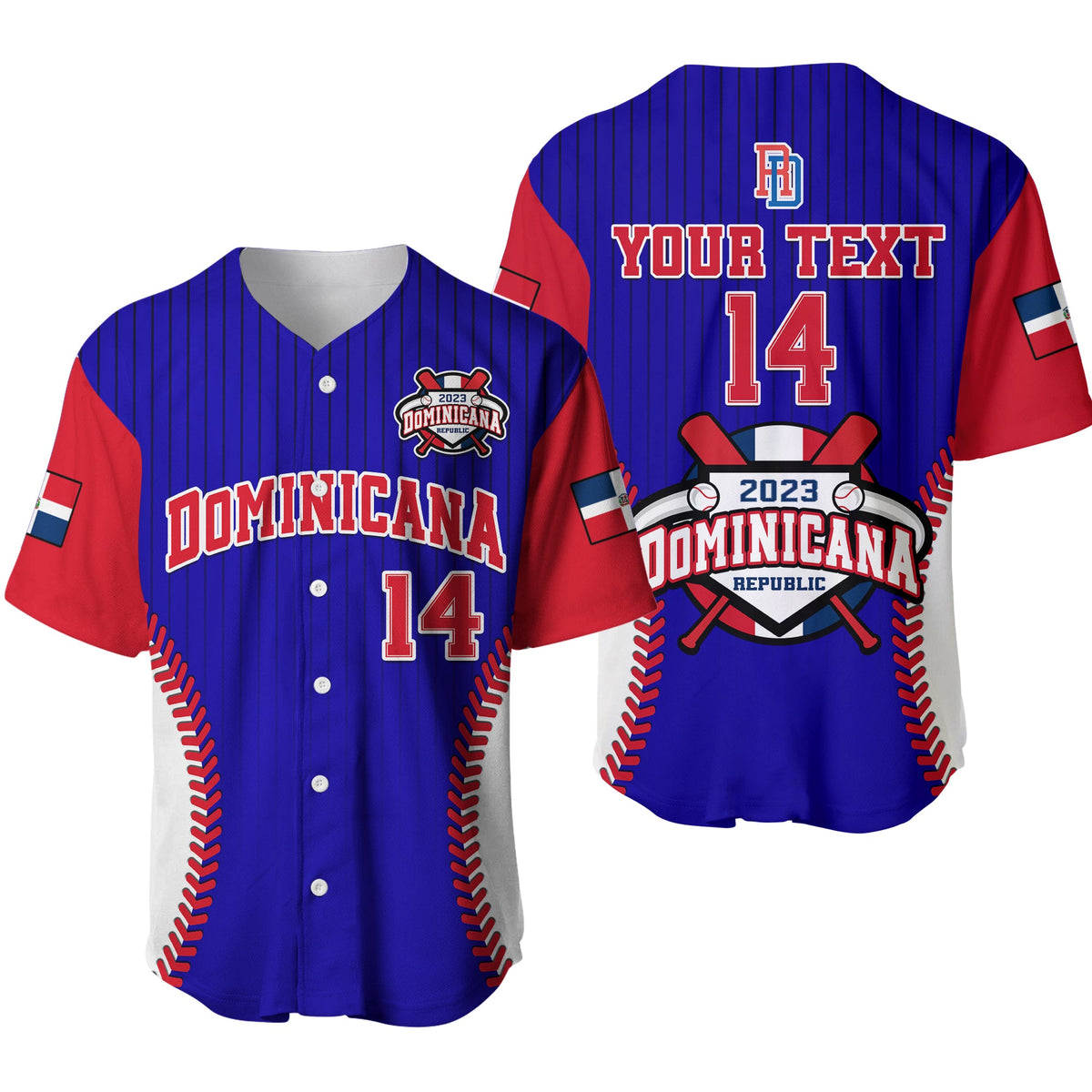 (Custom Text And Number) Dominican Republic Baseball 2023 Baseball Jersey Version Blue Ver.01 - Wonder Print Shop