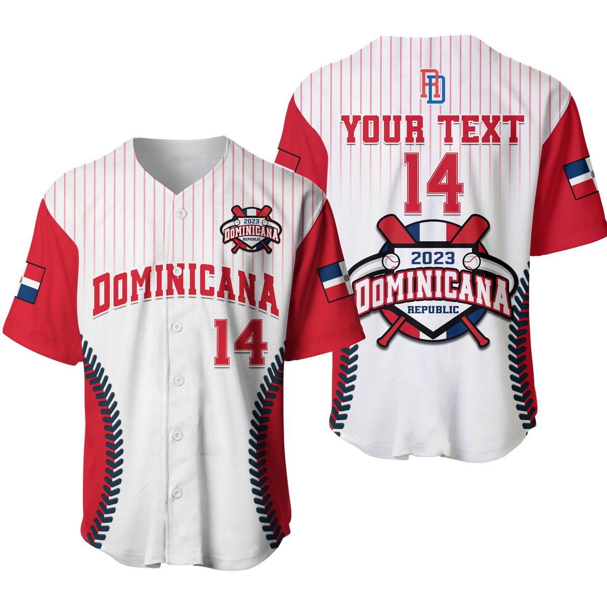 (Custom Text And Number) Dominican Republic Baseball 2023 Baseball Jersey Version White Ver.01 - Wonder Print Shop