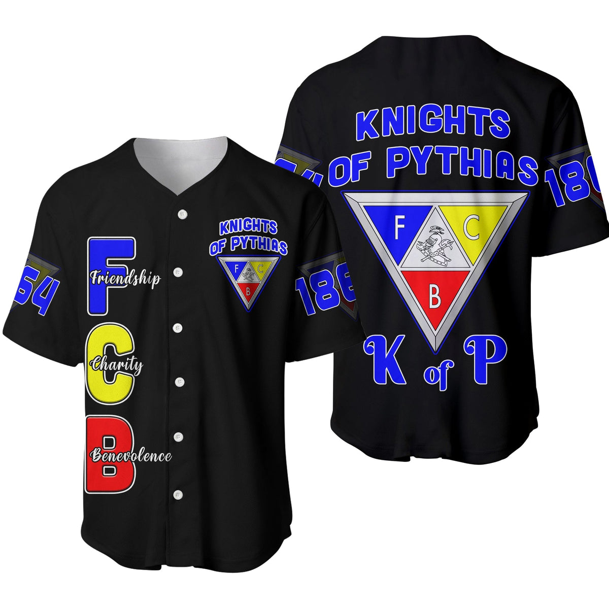 Knights of Pythias Baseball Jersey Since 1864 Simple Style Ver.01 LT13 - Wonder Print Shop