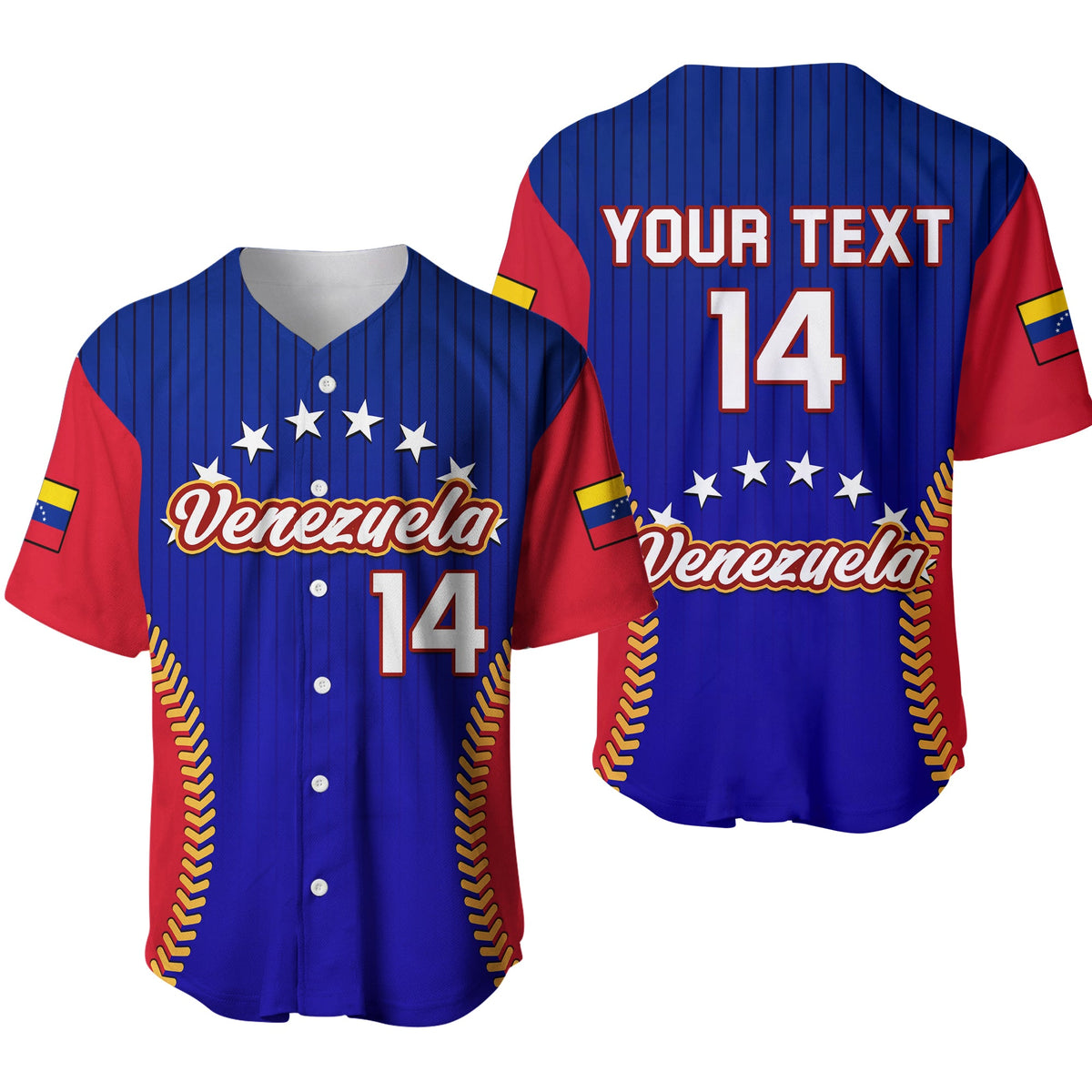 (Custom Text And Number) Venezuela 2023 Baseball Jersey Baseball Sporty Version Ver.01 - Wonder Print Shop