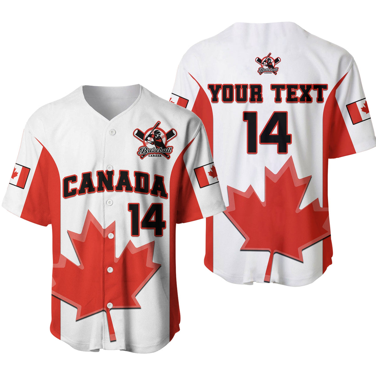 (Custom Text And Number) Canada Baseball 2023 Baseball Jersey Canadian Maple Leaf Sporty Ver.01 - Wonder Print Shop