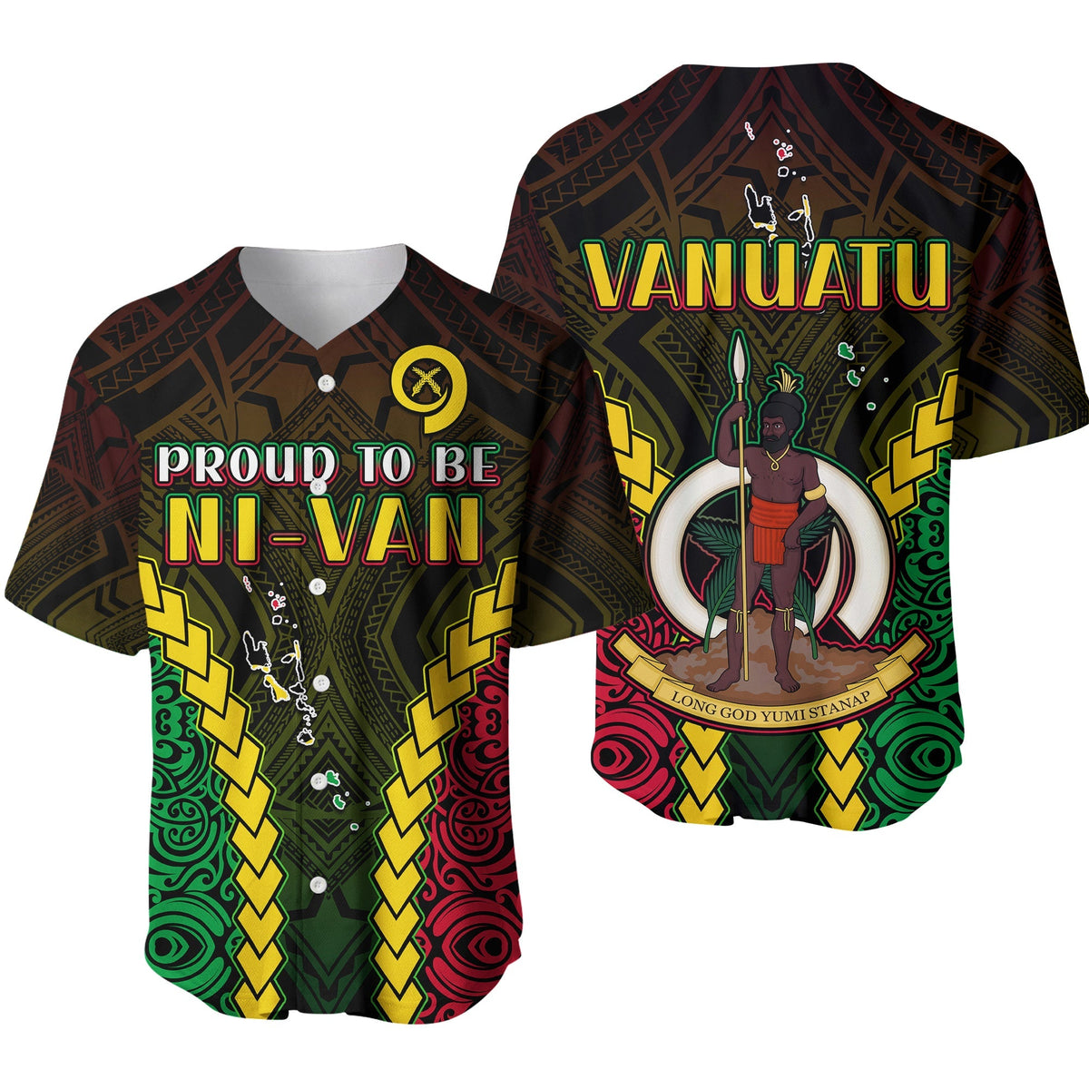 Vanuatu Indigenous Baseball Jersey Proud To Be Ni Vanuatu Polynesian Pattern Ver.01 LT13 - Wonder Print Shop