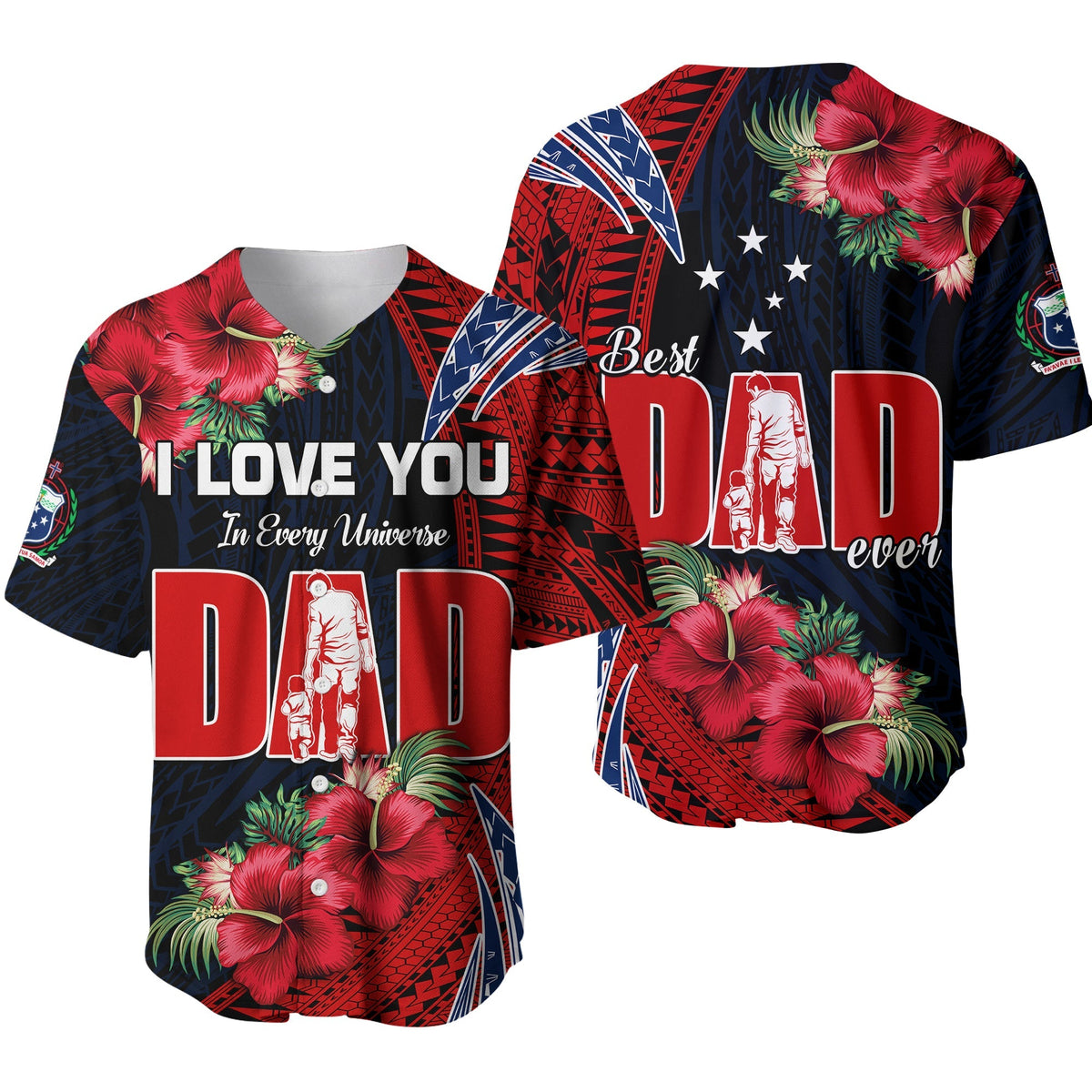 Samoa Fathers Day Baseball Jersey Polynesian Best Dad Ever Ver.01 LT13 - Wonder Print Shop