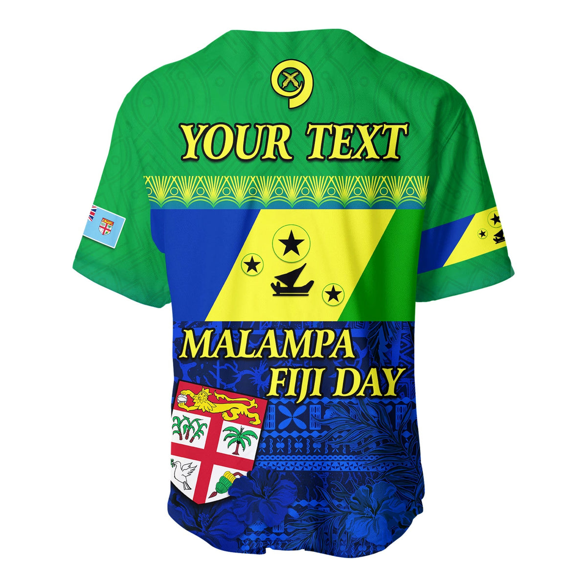 Custom Personalised Malampa Fiji Day Baseball Jersey Vanuatu Polynesia mix Flowers LT13 - Wonder Print Shop