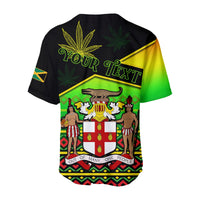 (Custom Personalised) Jamaica Lion Baseball Jersey Jamaican Pattern Version Reggae Colors LT13 - Wonder Print Shop