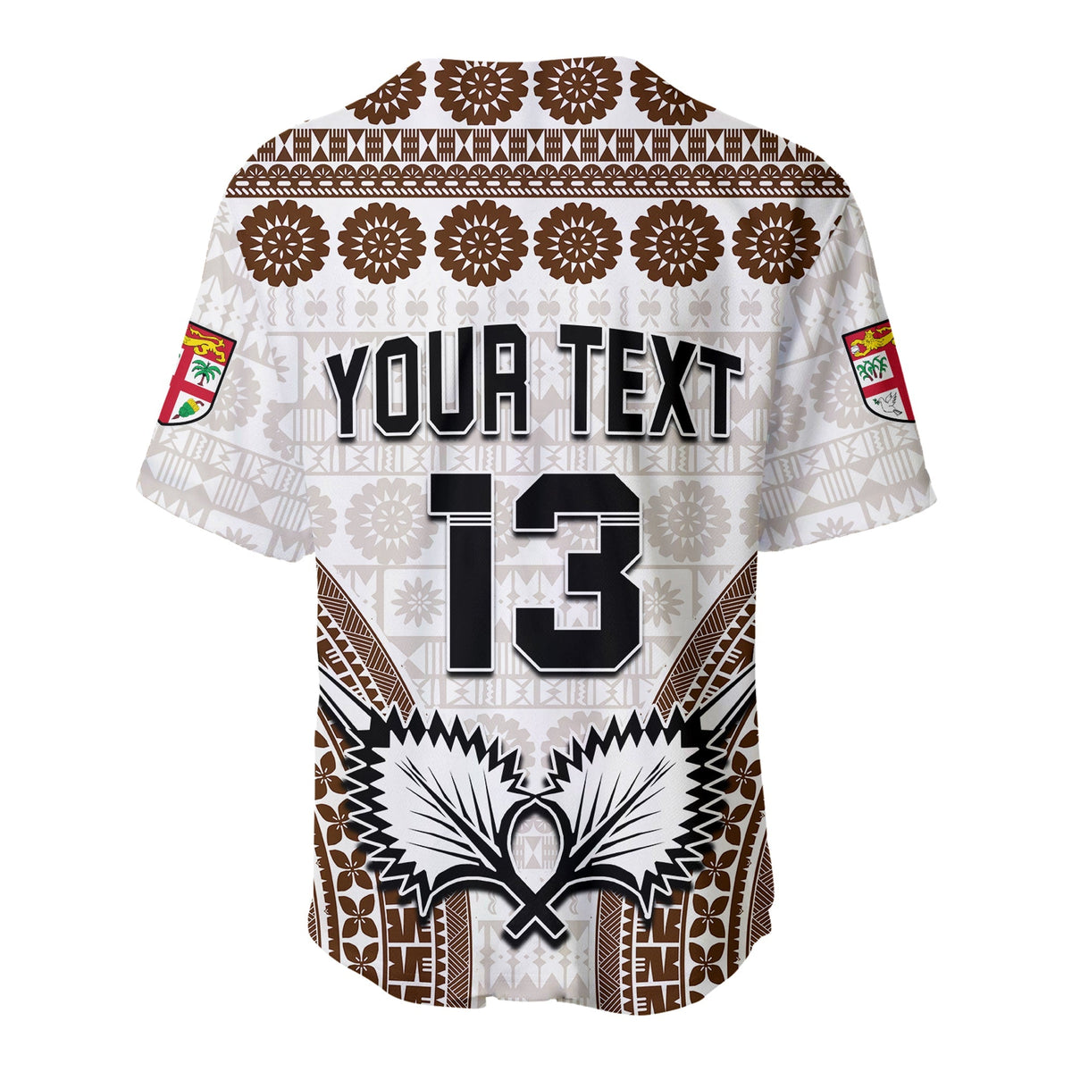 Custom Text and Number Fiji Rugby Bati Baseball Jersey Proud Tapa Pattern LT13 - Wonder Print Shop