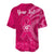 Custom Personalised Breast Cancer Awareness Baseball Jersey Hibiscus Polynesian No One Fights Alone LT13 - Wonder Print Shop