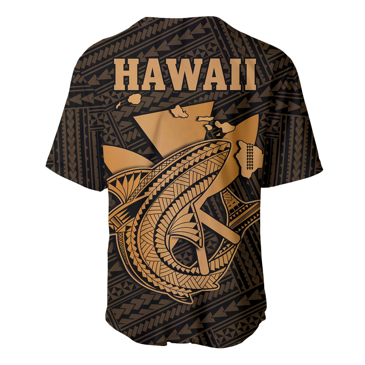 Custom Personalised Hawaii Baseball Jersey Kakau Kanaka Maoli Combine Polynesian Shark Ver.01 - Wonder Print Shop