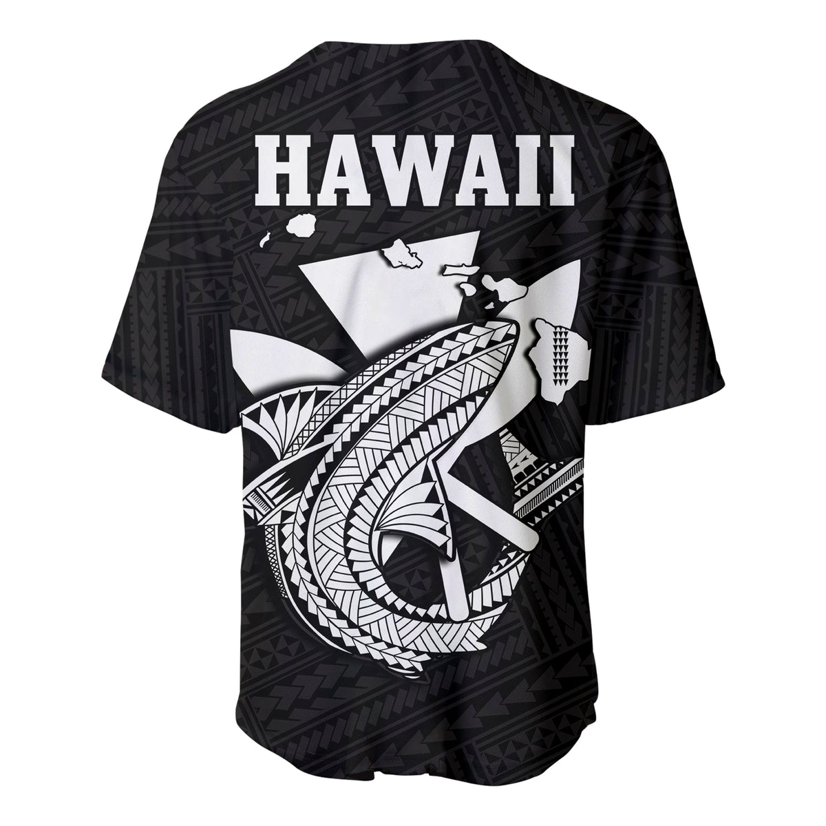 Custom Personalised Hawaii Baseball Jersey Kakau Kanaka Maoli Combine Polynesian Shark Ver.07 - Wonder Print Shop
