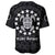 Cook Islands Baseball Jersey Circle Pattern Mix Sea Turtle Black Version - Wonder Print Shop