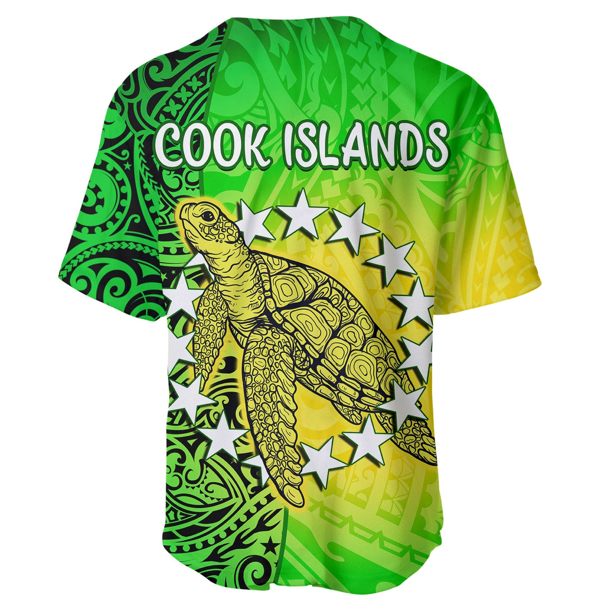 Cook Islands Baseball Jersey Cook Islands Coat Of Arms Turtle Polynesian - Wonder Print Shop