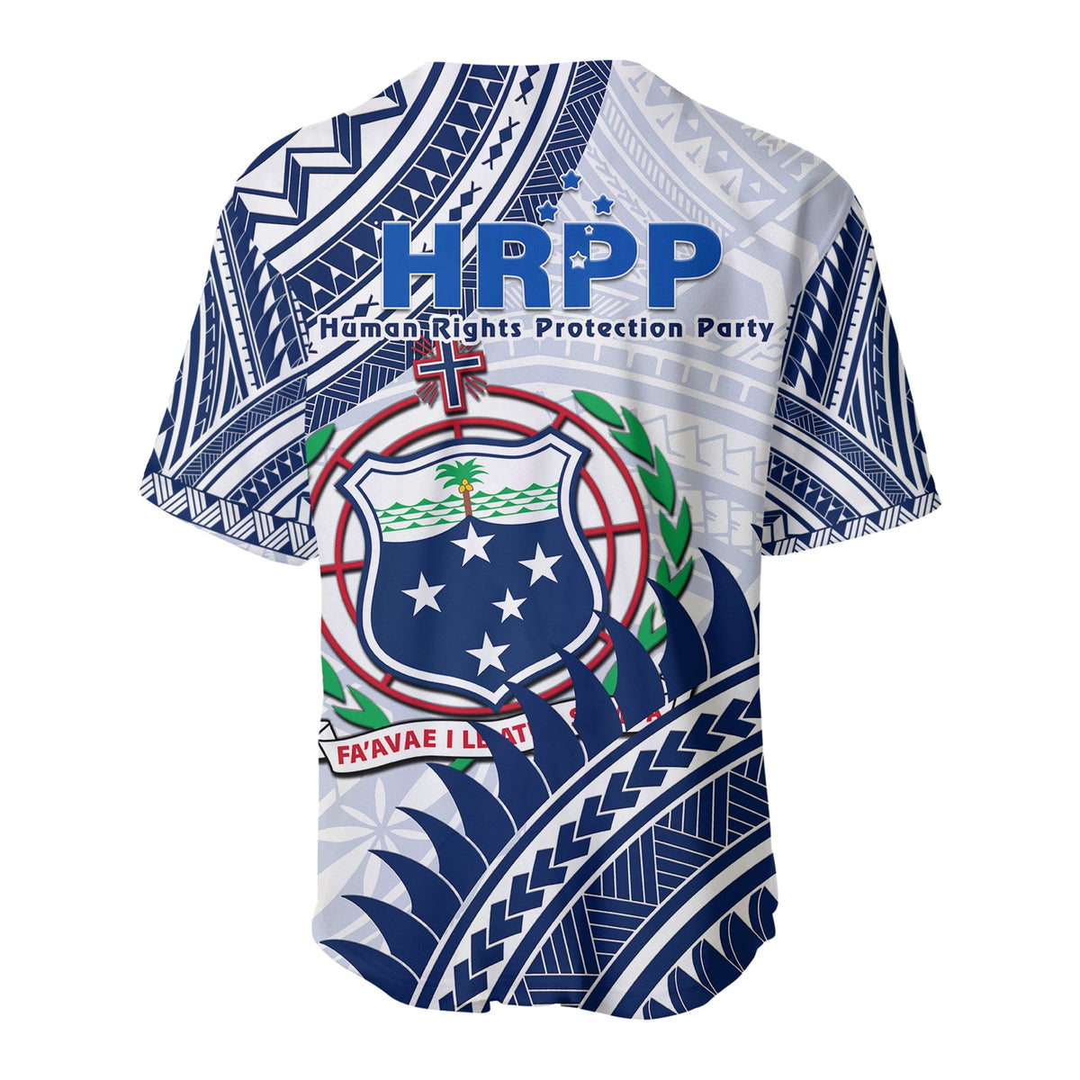 HRPP Samoa Baseball Jersey Samoan Coat Of Arms Polynesian Pattern - Wonder Print Shop