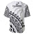 Fiji Rugby Baseball Jersey Fijian Cibi Dance Tapa Pattern White - Wonder Print Shop