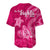Breast Cancer Awareness Baseball Jersey Hibiscus Polynesian No One Fights Alone LT13 - Wonder Print Shop
