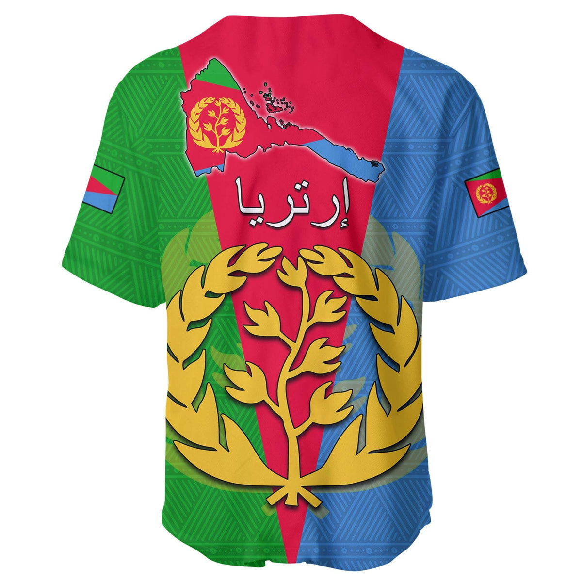Eritrea Baseball Jersey Eritrean Map Mix African Pattern Simple Style - Wonder Print Shop