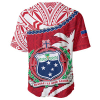 Samoa Baseball Jersey Samoan Coat Of Arms With Coconut Red Style - Wonder Print Shop