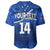 (Custom Text And Number) Samoa Rugby Baseball Jersey Manu Samoa Polynesian Hibiscus Blue Style - Wonder Print Shop