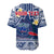 Custom Personalised Samoa Baseball Jersey Samoan Plumeria Flowers Mix Polynesian Pattern - Wonder Print Shop