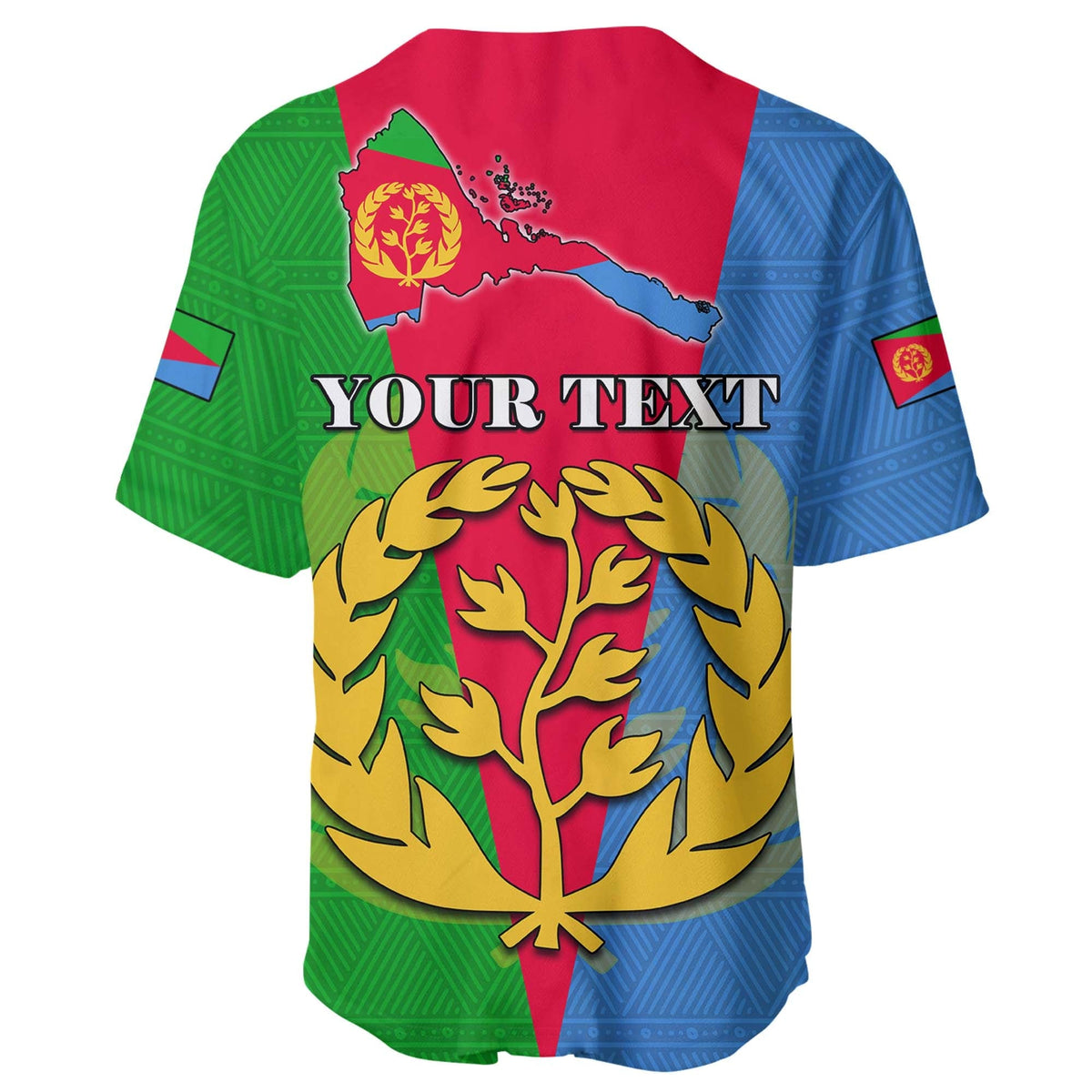 (Custom Personalised) Eritrea Baseball Jersey Eritrean Map Mix African Pattern Simple Style - Wonder Print Shop