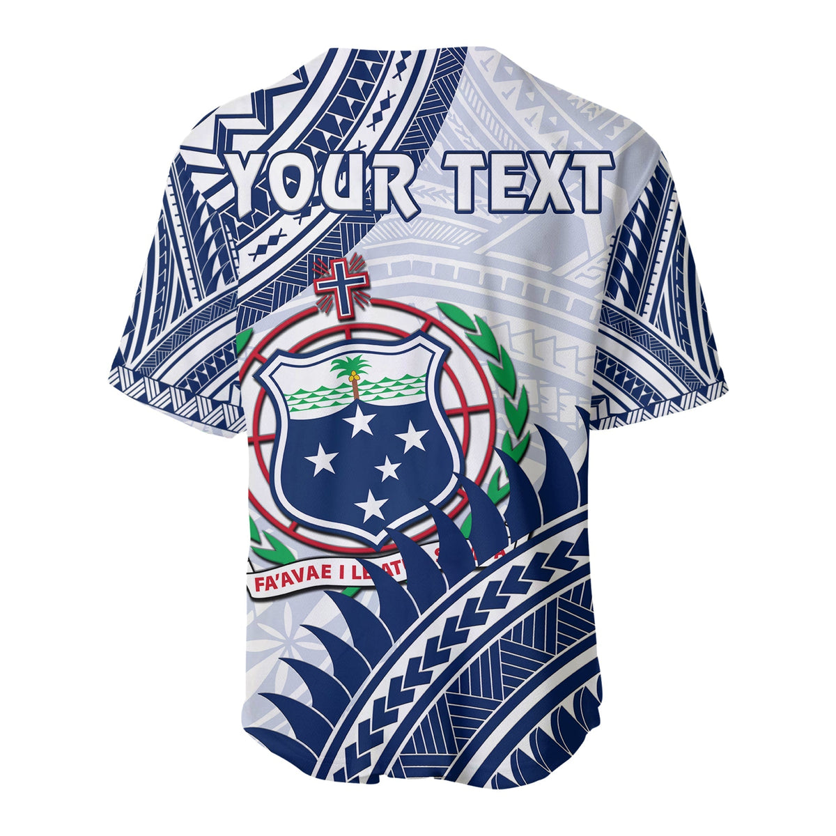 Custom Personalised HRPP Samoa Baseball Jersey Samoan Coat Of Arms Polynesian Pattern - Wonder Print Shop