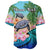 Custom Personalised Polynesian Turtle Coconut Tree And Orchids Baseball Jersey - Wonder Print Shop