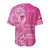 Custom Personalised Tonga Breast Cancer Baseball Jersey Tongan Ngatu Pattern No One Fights Alone - Wonder Print Shop