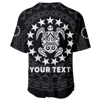 Custom Personalised Islands Baseball Jersey Circle Pattern Mix Sea Turtle Black Version - Wonder Print Shop